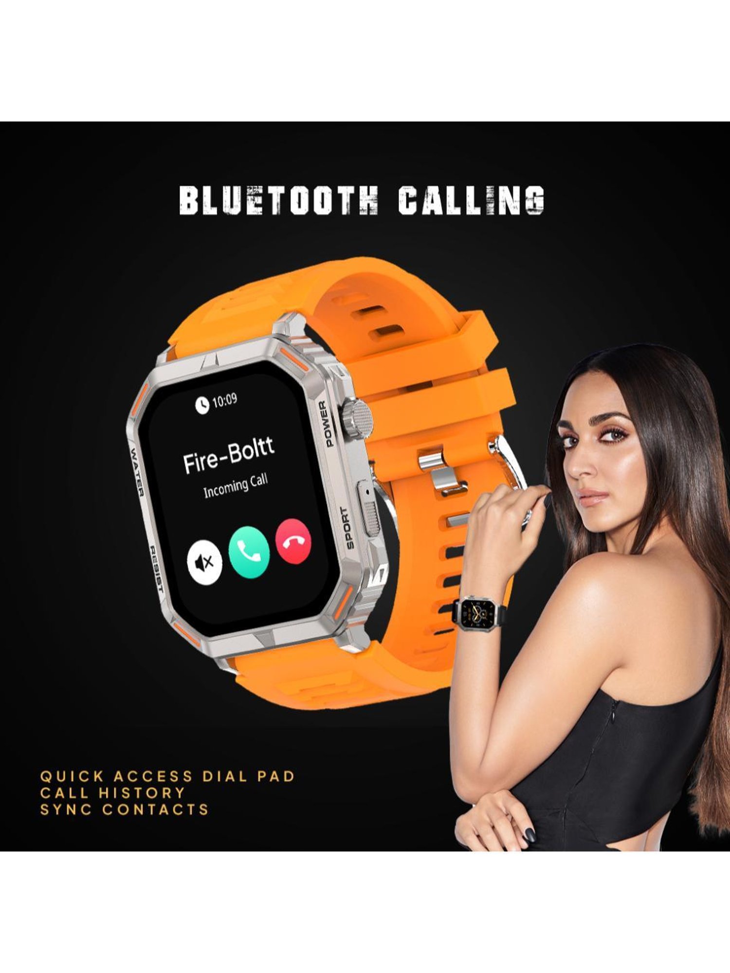 Fire-Boltt Commando BT Calling Smartwatch with 1.95 AMOLED Display & 123 Sports Modes (Orange)