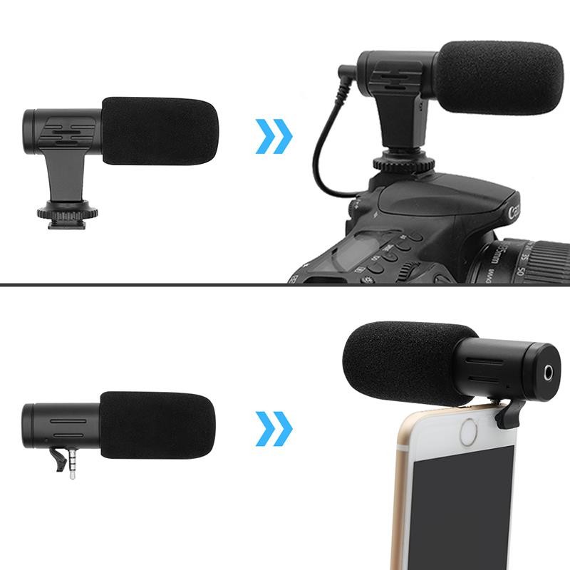 MIC-06 Mini Microphone For Samsung Xiaomi Phones 3.5mm Condenser Mic For DSLR Smart Video Camera Outdoor Interview Microphone
