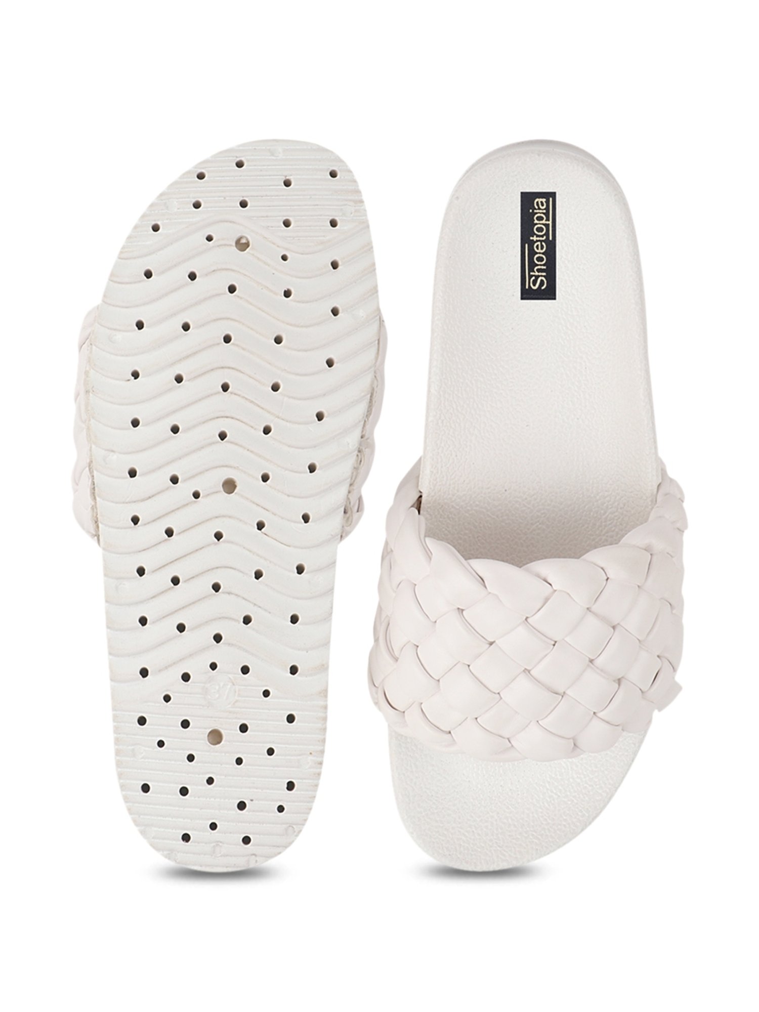 Shoetopia Women's White Casual Sandals