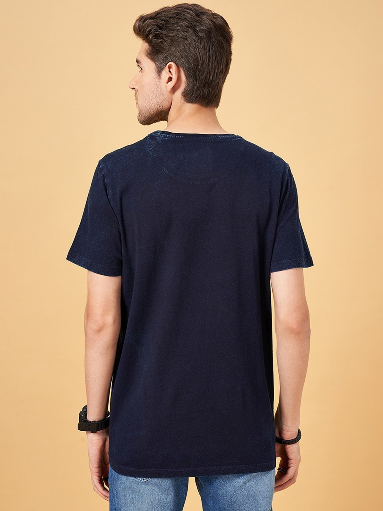 SF Jeans by Pantaloons Mood Indigo Cotton Regular Fit Printed T-Shirt