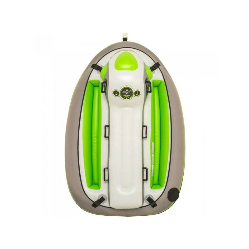 Sportsstuff Xcelerator 2 Person Inflatable Water Lake Ocean Boating Towable Ride On Tube in Green with Handles, Speed Safety Valve, and Drain Vents