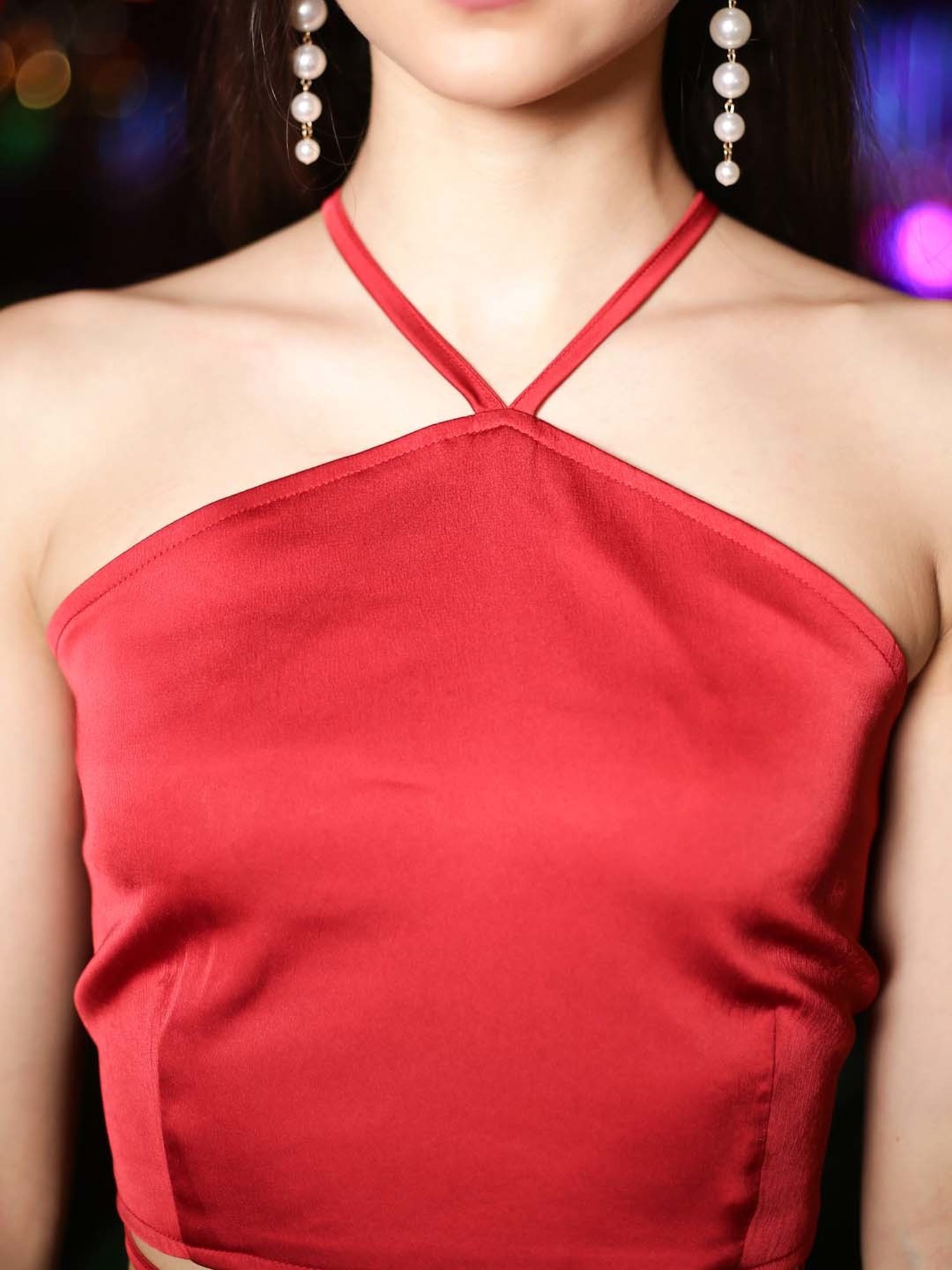 Sera Red Sleeveless Crop Top