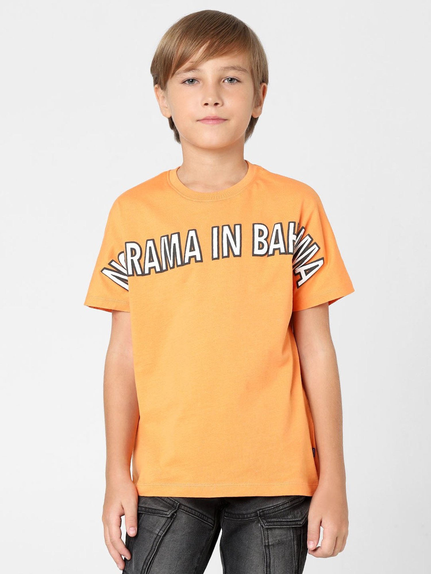 Jack & Jones Junior Light Orange Printed  T-Shirt