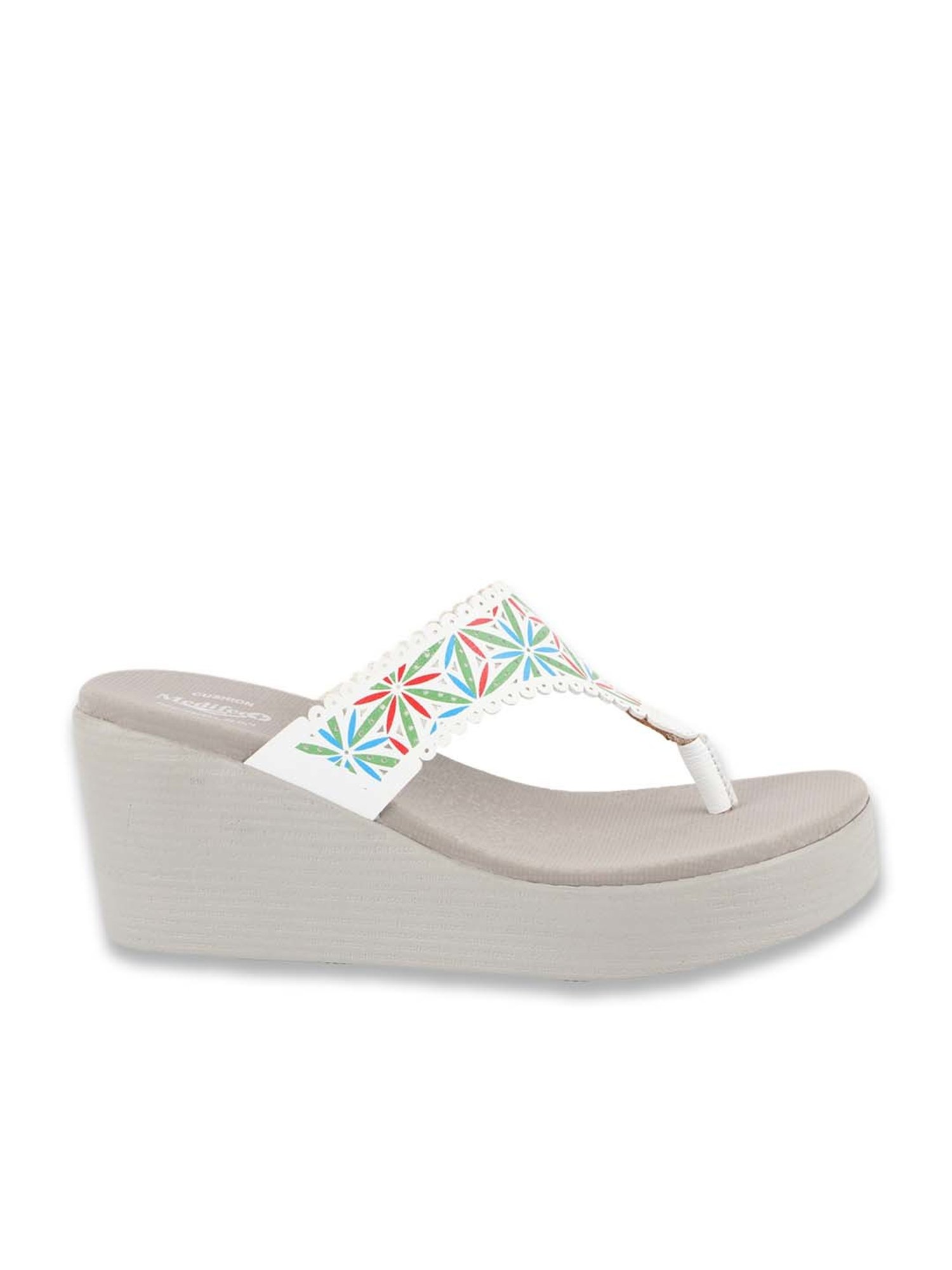 MediFeet Women's White Thong Wedges