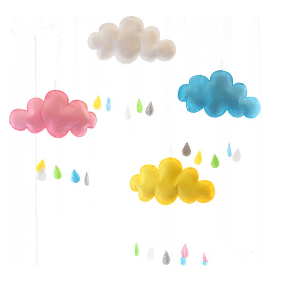 Baby Bedroom Decor Hanging Wall Sticker Kids Play Tent Decoration Props Toys Raining Clouds Water Drop Ornament