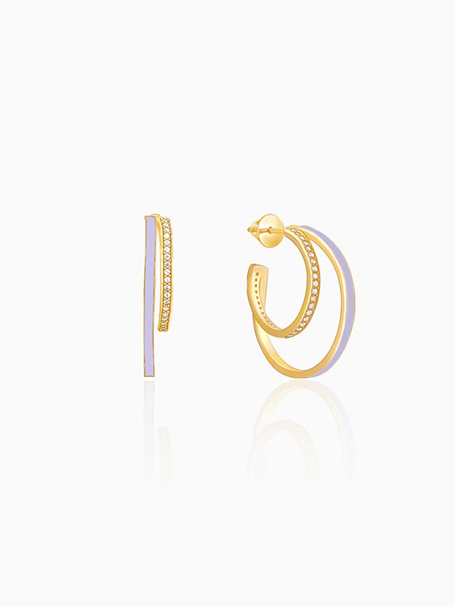 GIVA 925 Silver Golden Cascade Hoop Earrings for Women & Girls