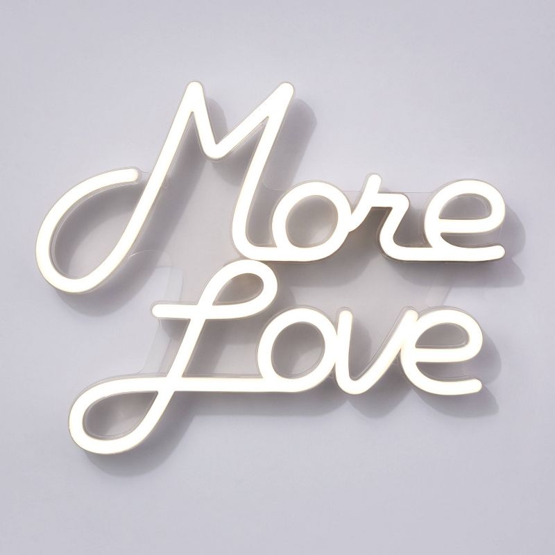 More Love LED Neon Wall Sign White - Room Essentials™