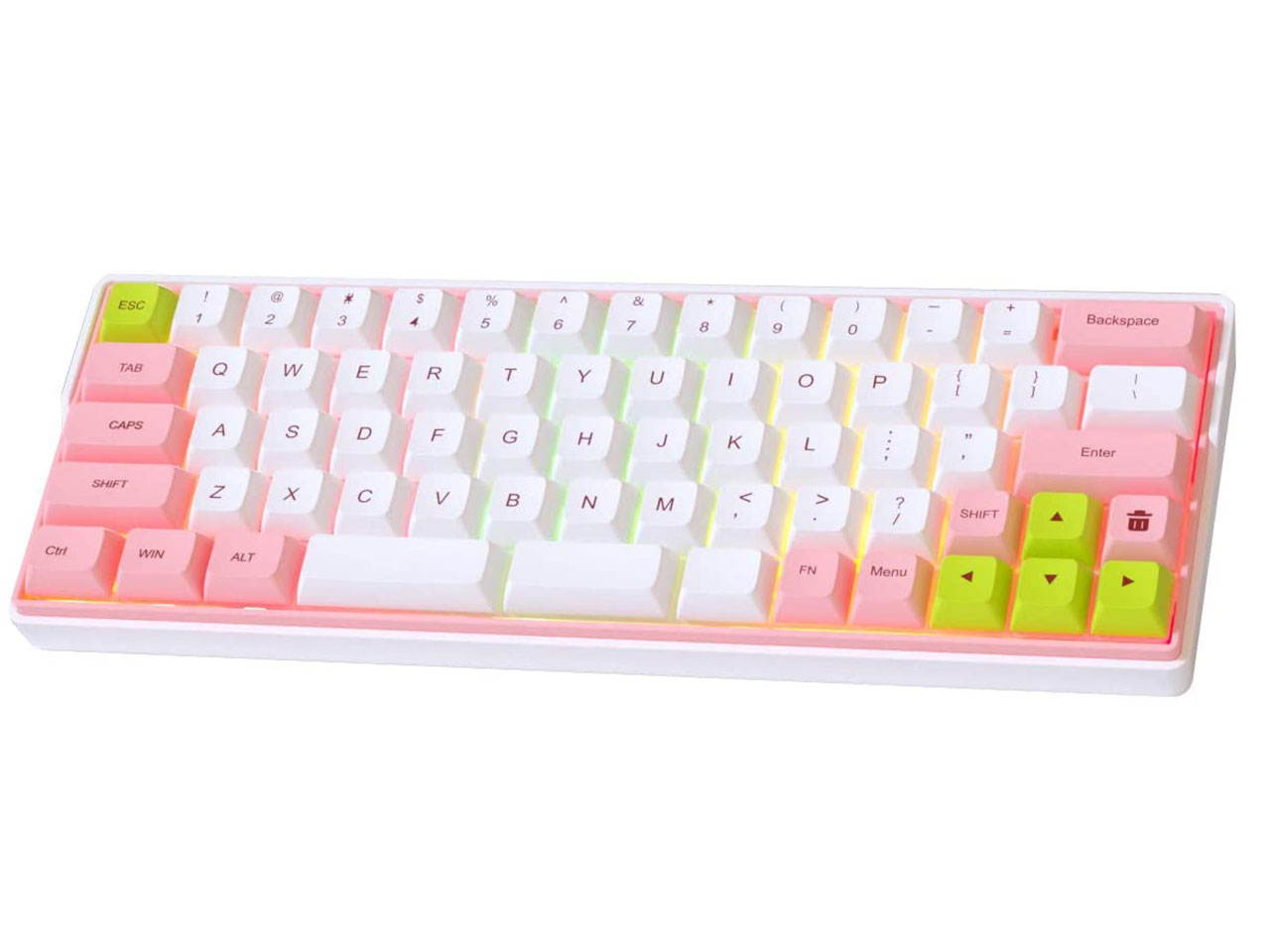 KEMOVE 64-66 Sakura Bluetooth 5.1 Hot-swappable Convertible 60% RGB Mechanical Gaming Keyboard - Wireless/Wired Mode, 100% PBT Keycaps, Full Keys Programmable for Win/Mac(Gateron Optical Red Switch)