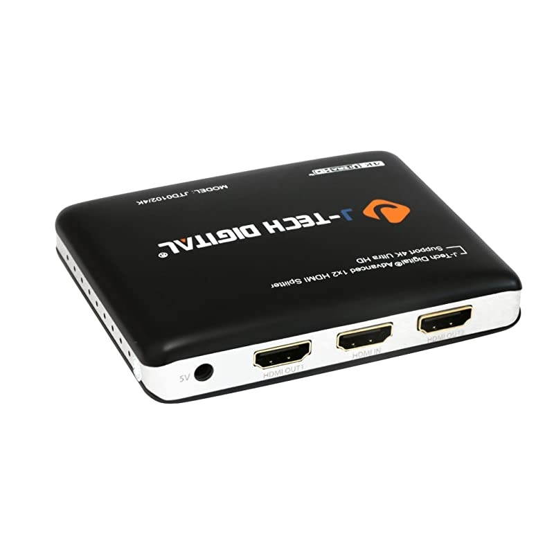 JTD0102/4K J-Digital Most Advanced 2 Ports HDMI 1X2 Powered Splitter, Support Ultra HD 4K 3840 A 2160 Resolution and 3D