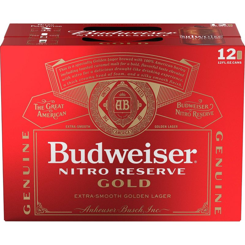 Budweiser Nitro Reserve Gold Beer - 12pk/12 fl oz Cans
