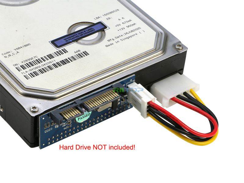 RIITOP 2Pack IDE2SATA IDE to SATA, 3.5" IDE HDD Hard Drive to SATA Converter Adapter 40 pin IDE PATA to 7+15 pin 22 pin SATA Adaptor for 3.5 inch IDE HDD Hard Drive