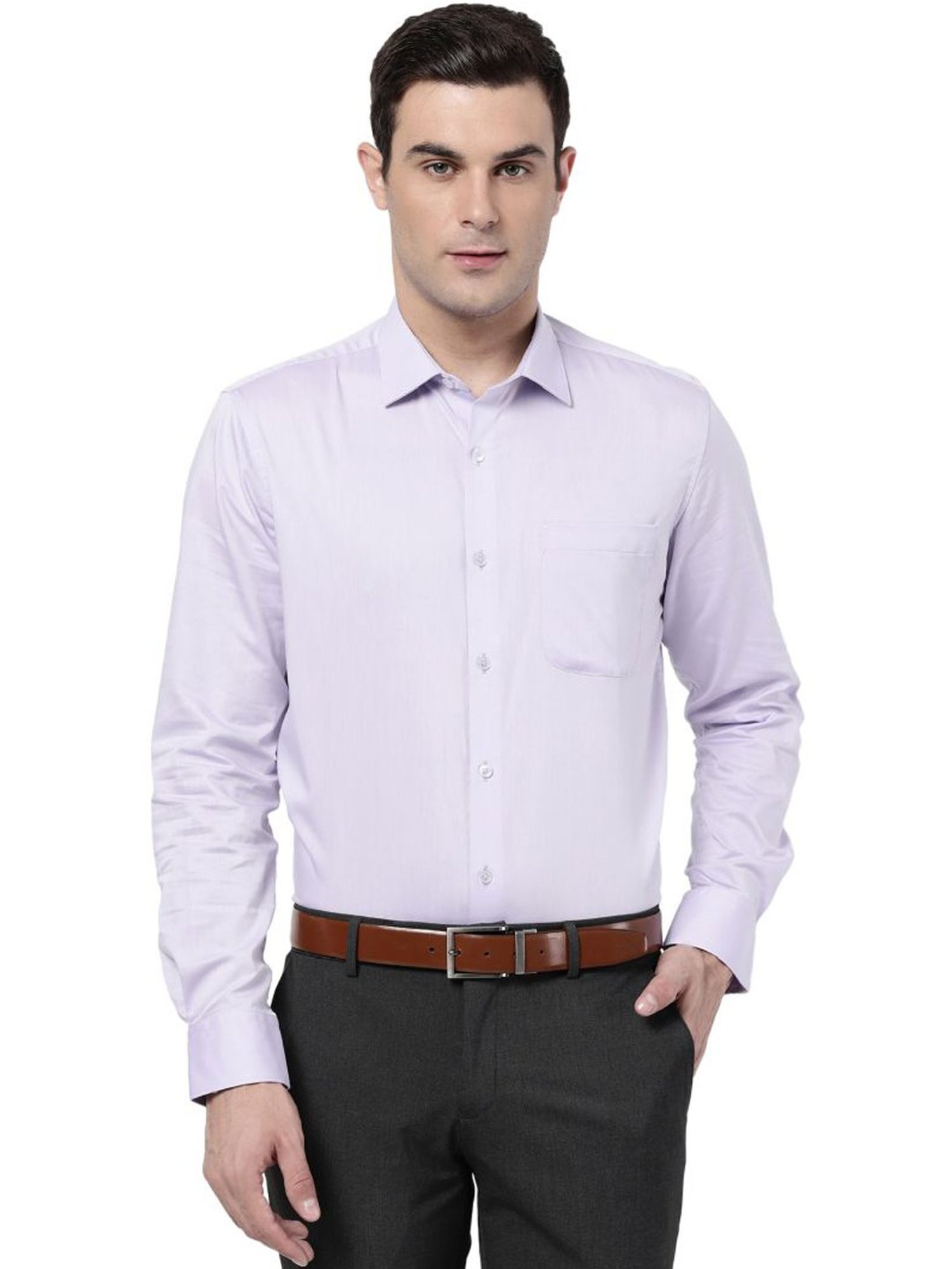 AD by Arvind Purple Cotton Regular Fit Shirt