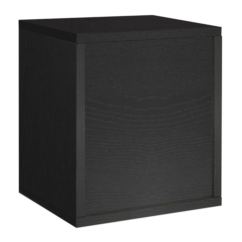 Way Basics Stackable Eco Storage Cube Cubby Organizer Black Wood Grain
