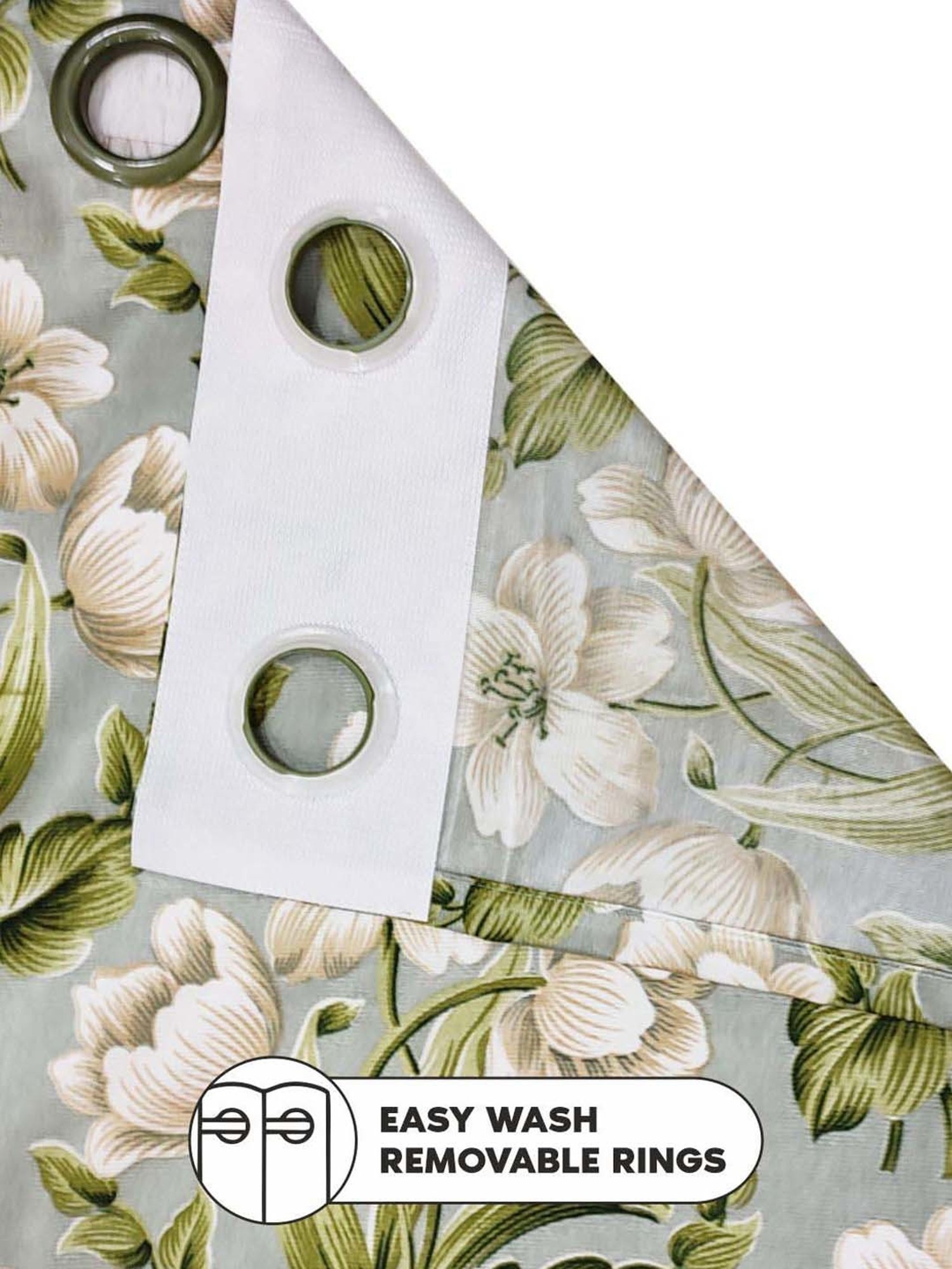 Bianca SANTORO Green Faux Silk 7 Ft. Door Curtain - Set of 2