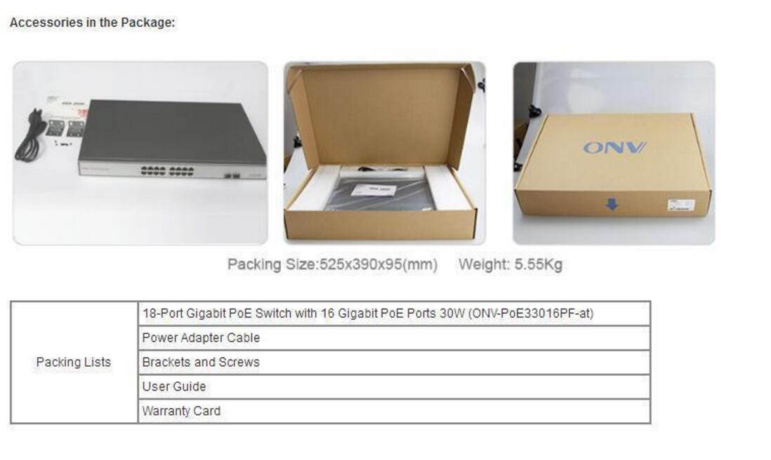 26 Port Gigabit PoE Switch10/100/1000Mbps SFP gigabit optical uplink IEEE802.3at  ONV-POE33024PF-at