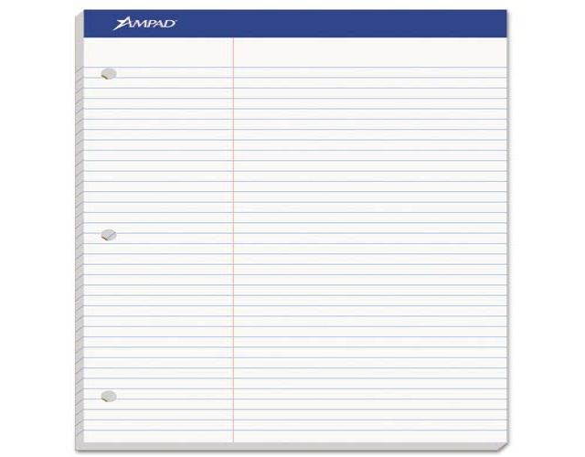 Double Sheet Pad, Law Rule, 8-1/2 x 11-3/4, White, Micro Perfed, 100 Sheets, Sold as 1 Pad, 100 Sheet per Pad