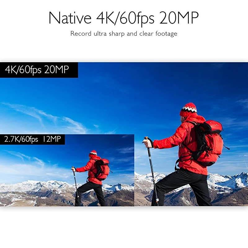 V50 Elite 4K60fps Touch Screen WiFi Action Camera Voice Control EIS Web Camera 131 feet Waterproof Camera Adjustable View Angle 8X Zoom Remote Control Sports Camera with Helmet Accessories Kit