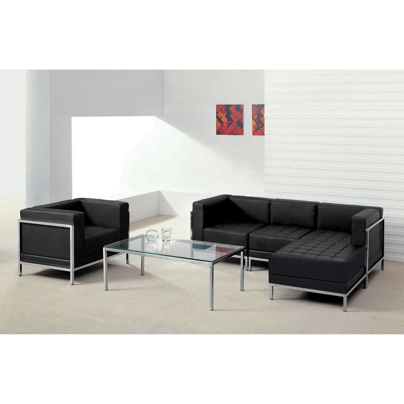 Flash Furniture HERCULES Imagination Series Black LeatherSoft Sectional & Chair, 5 Pieces