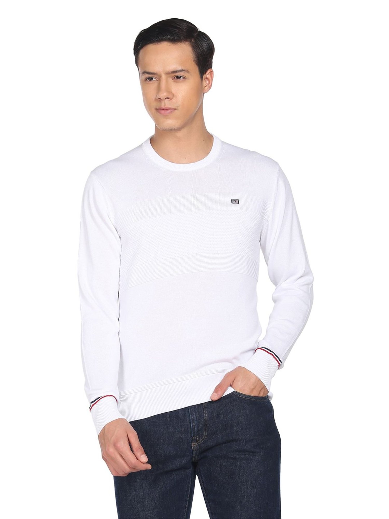 Duke Wine Self Striped Sweater