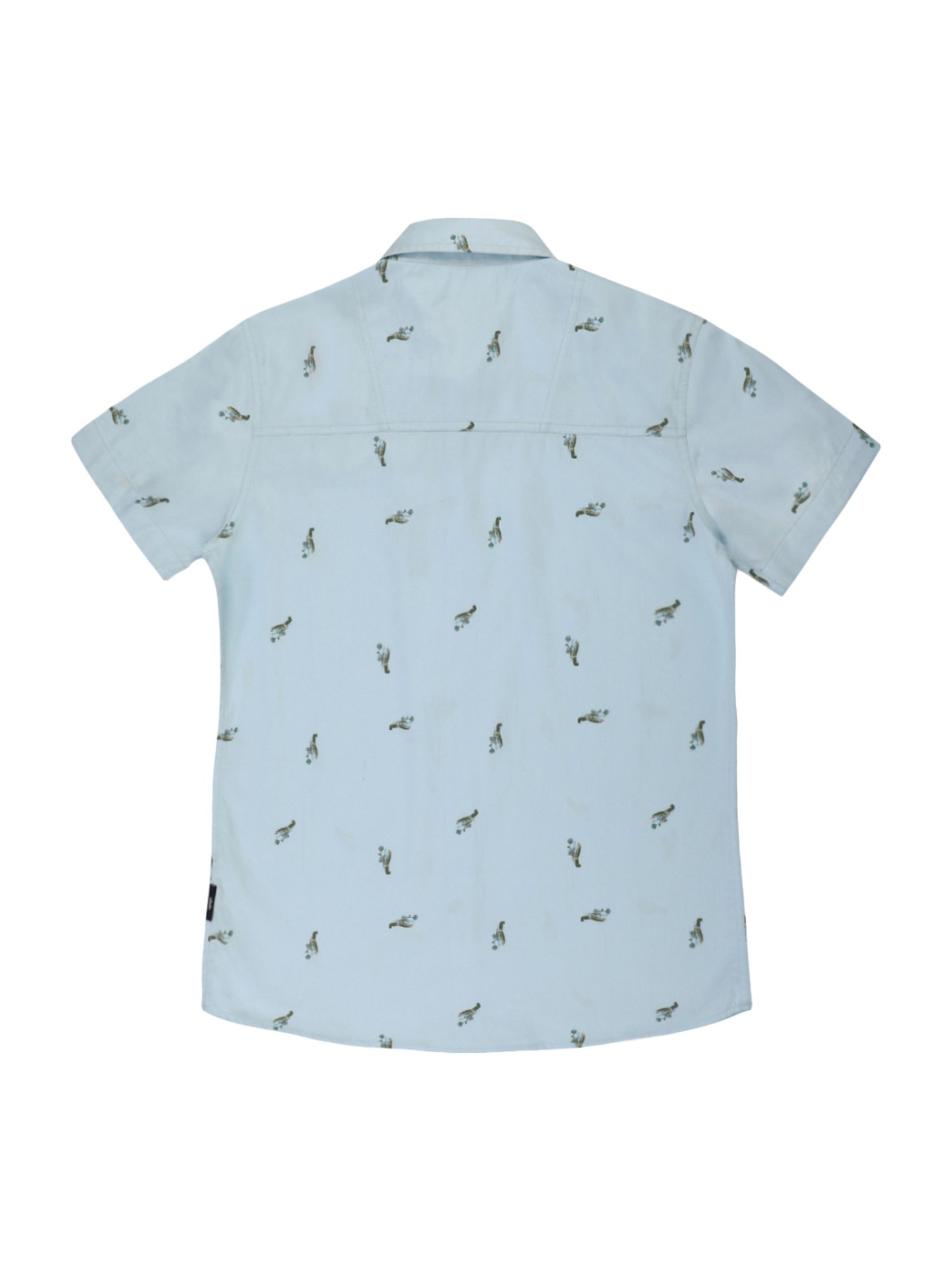 Li'l Tomatoes Kids Sky Blue Cotton Printed Shirt & Mask