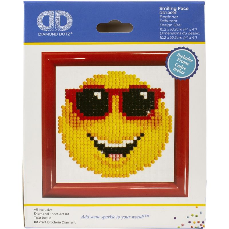Diamond Dotz Diamond Embroidery Facet Art Kit 4"X4"-Smiling Face W/Frame
