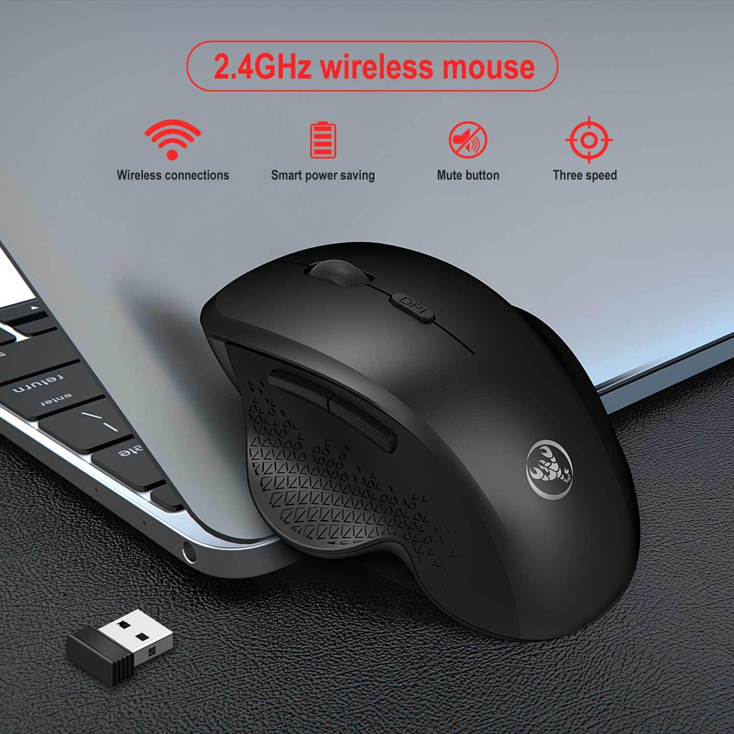 Lejiahong 2.4G USB Wireless Vertical Mouse 6 keys 800/1200/1600 DPI 3 levels DPI Mute Ergonomic Gaming Mouse For Laptop Computer PC