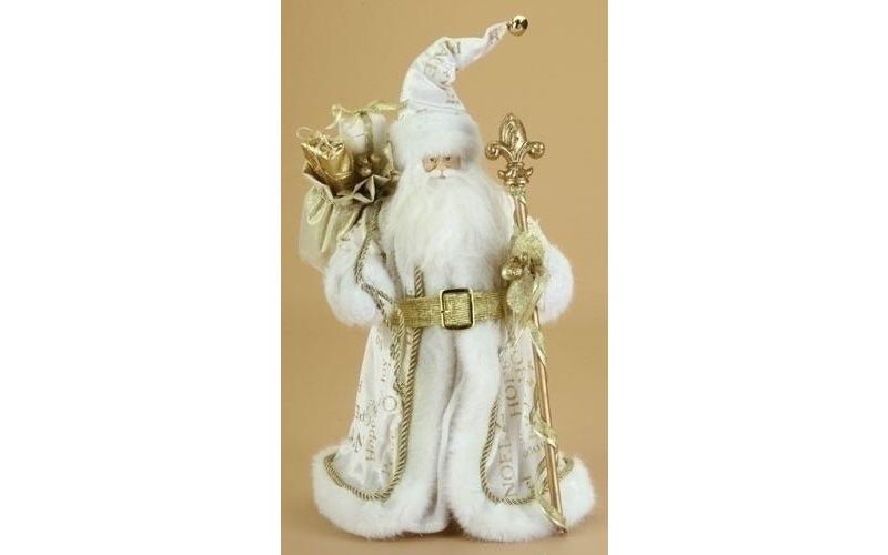 Roman 12" Lavish Winter's Beauty Gold Santa Figure Christmas Tree Topper