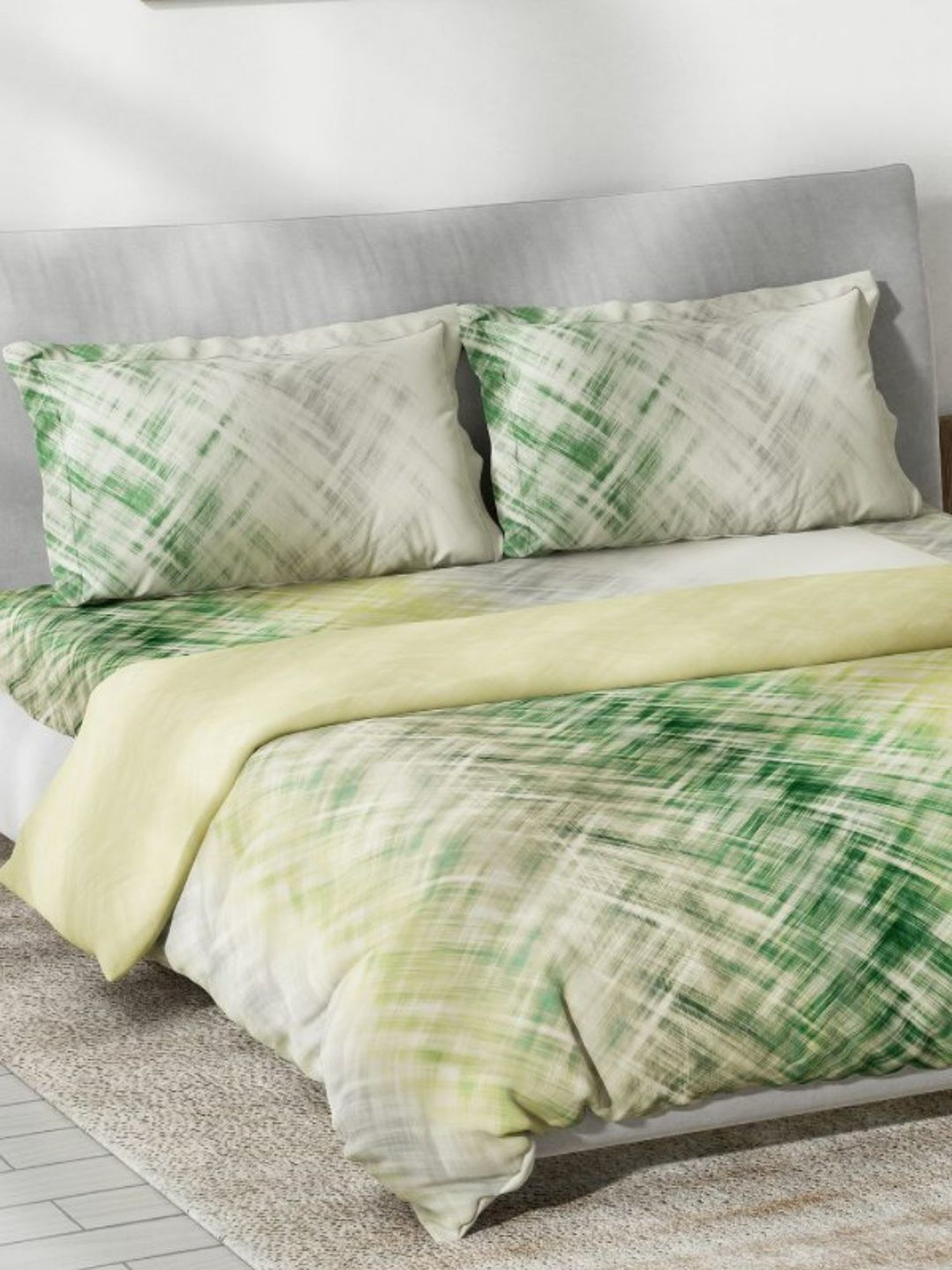 DDecor Empyrean Abstract Green 145 TC Cotton Bed Linen Set