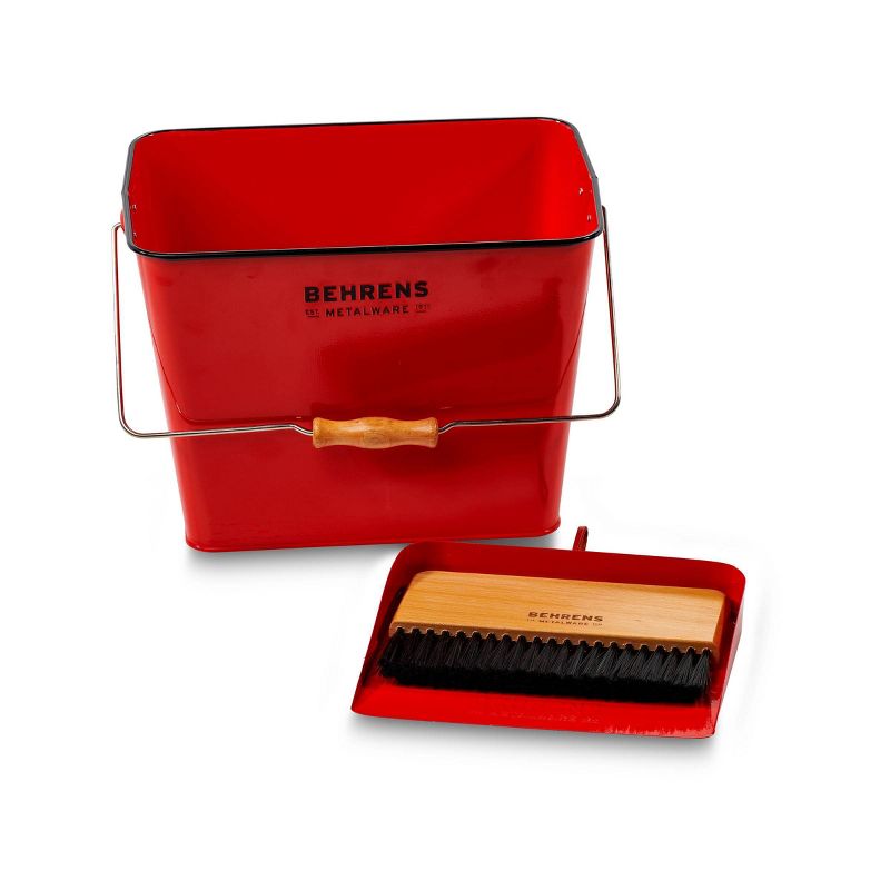 Behrens Rectangular Galvanized Steel Bucket Red