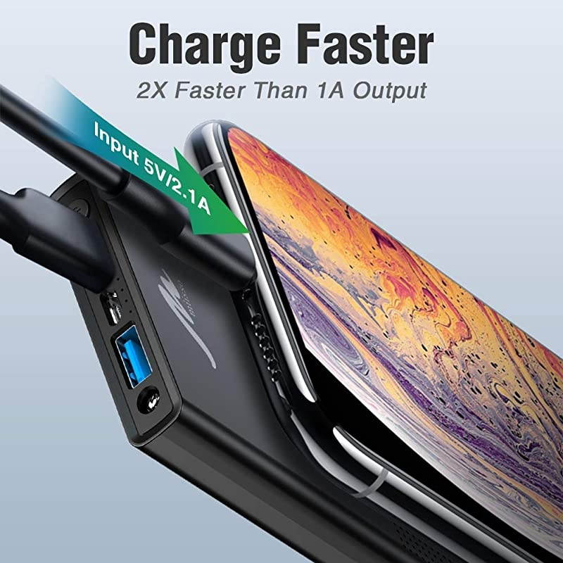 Cell Phone External Battery Pack Portable Phone Charger Power Bank 5V 31A Fast Charging Travel Mobile Phone Charger Compatible with iPhone 66s78XXSXR11iPad and More
