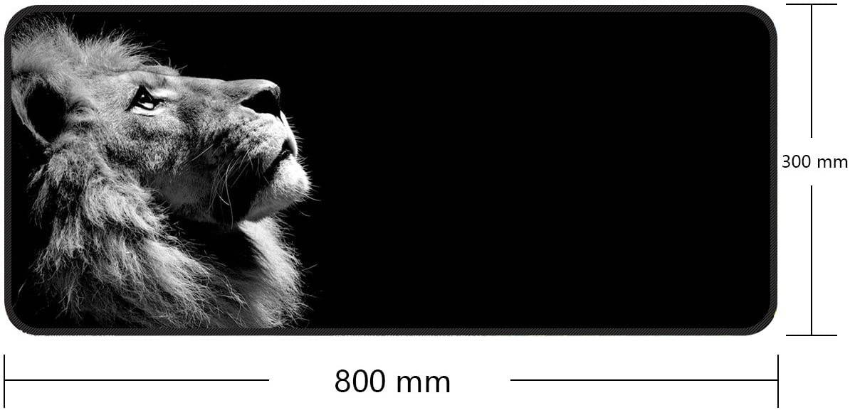 Large Gaming Mouse Pad Lonely-Lion with Edge Stitching|Extended XXL Size, Heavy|Thick, Waterproof & Foldable Mat for Desktop,Laptop,Keyboard, 31.5"x11.8"x0.15"Desk Pad with High Resolution by Qisan