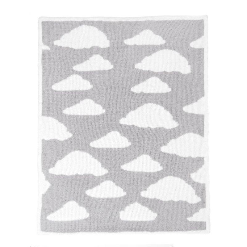 Tadpoles Ultra-Soft Chenille Knit Baby Blanket - Gray /White