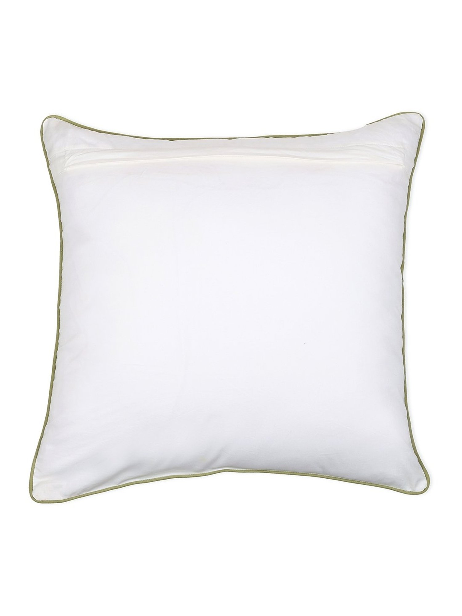 Spaces Printed Beige Cotton Cushion Cover