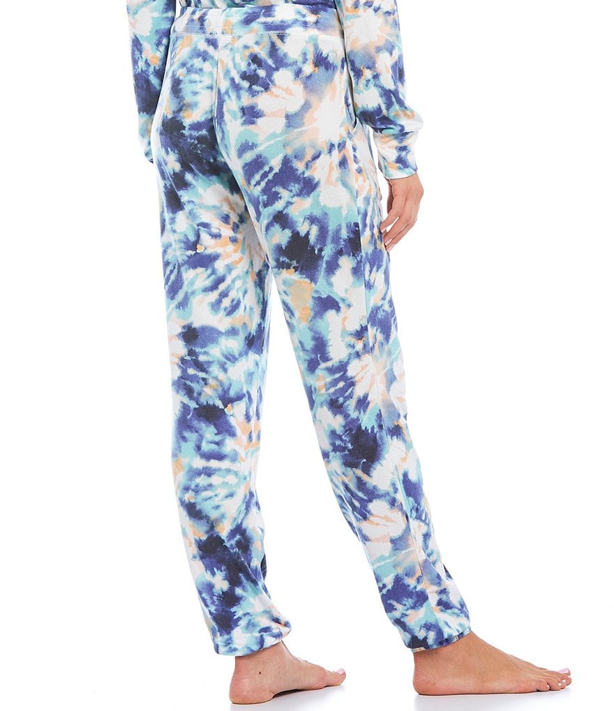 PJ Salvage Spiral Nights Tie-Dye Print Jersey Knit Jogger Coordinating Sleep Pants