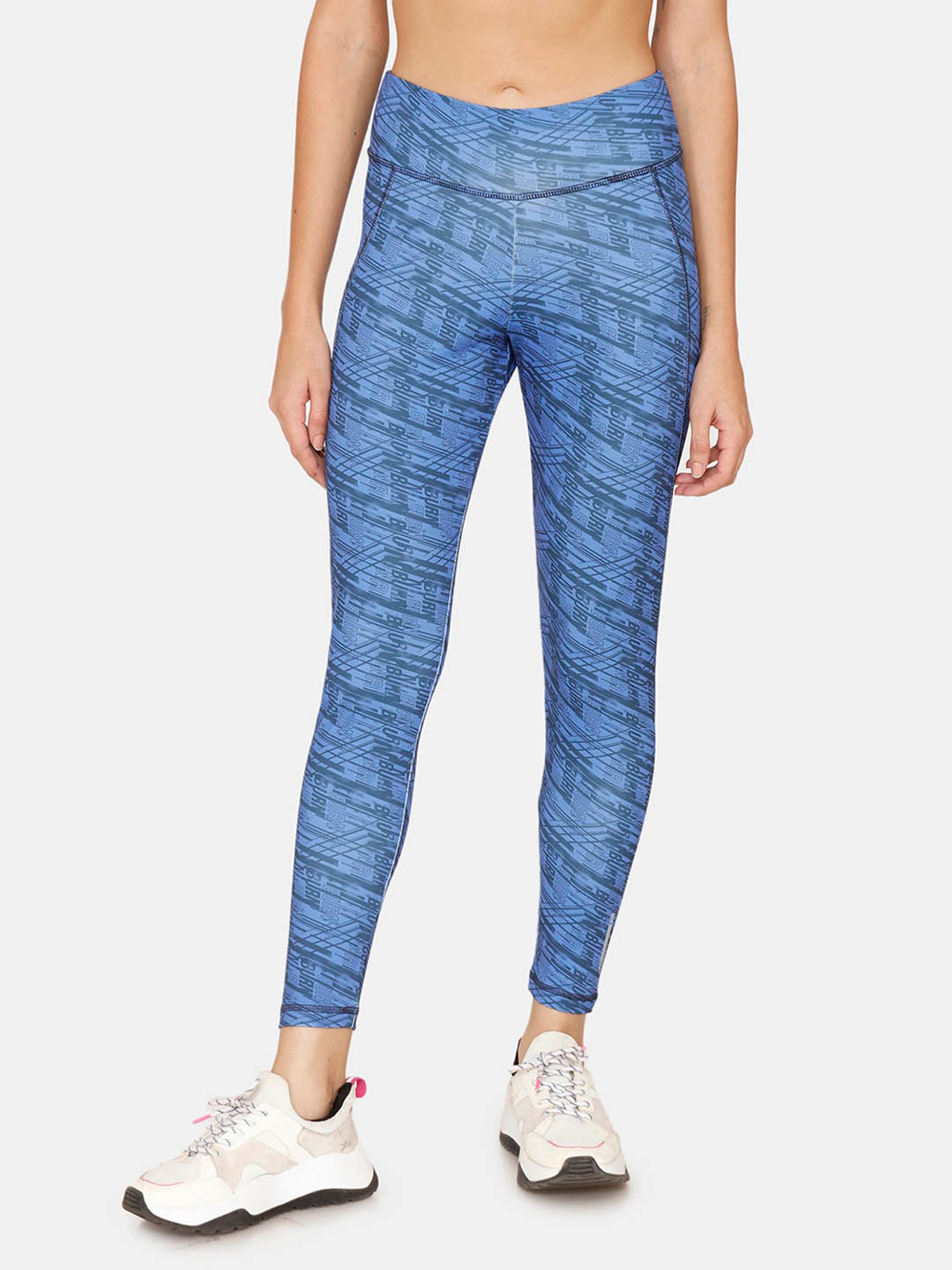 Zelocity by Zivame Blue Printed Tights