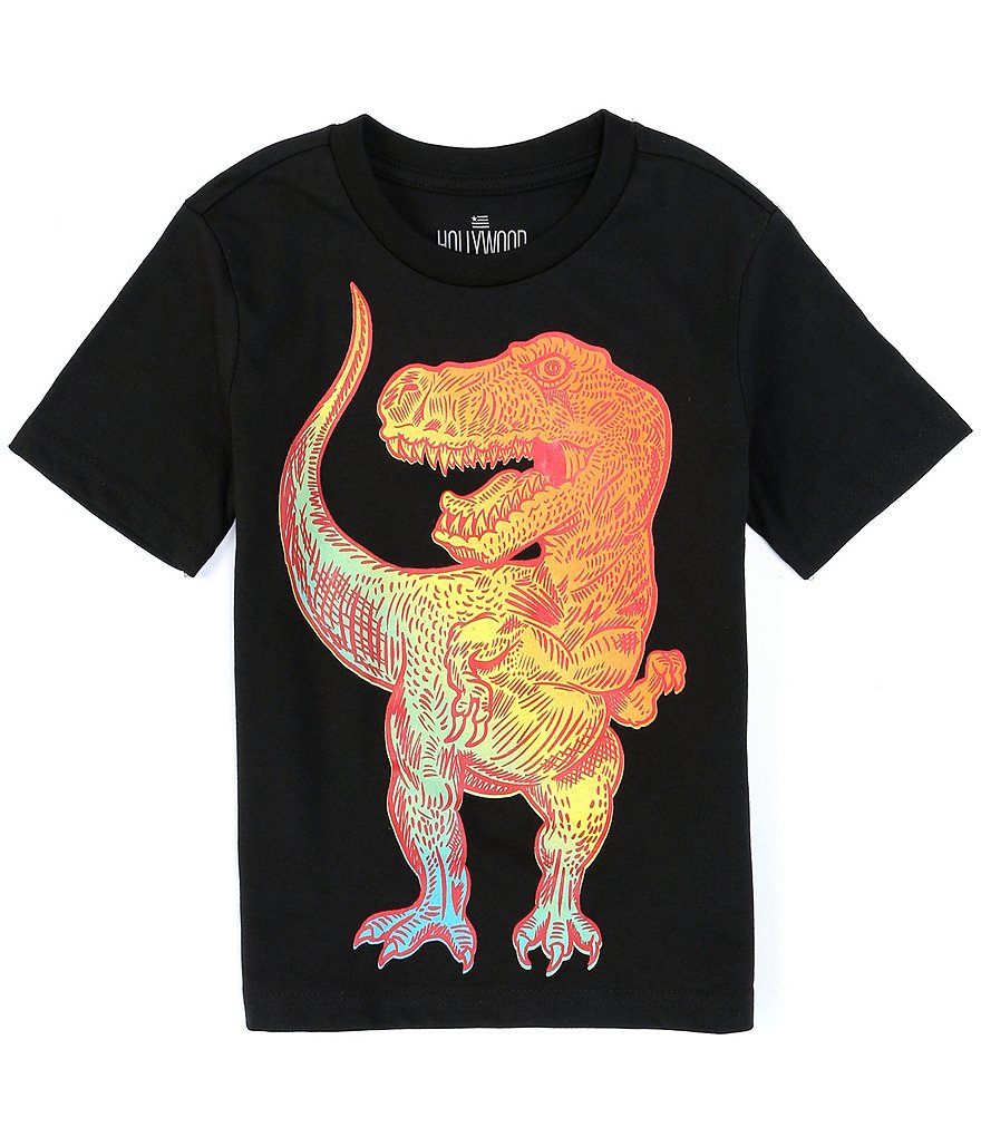 Hollywood Little Boys 4-7 Short-Sleeve Rainbow Dinosaur Tee