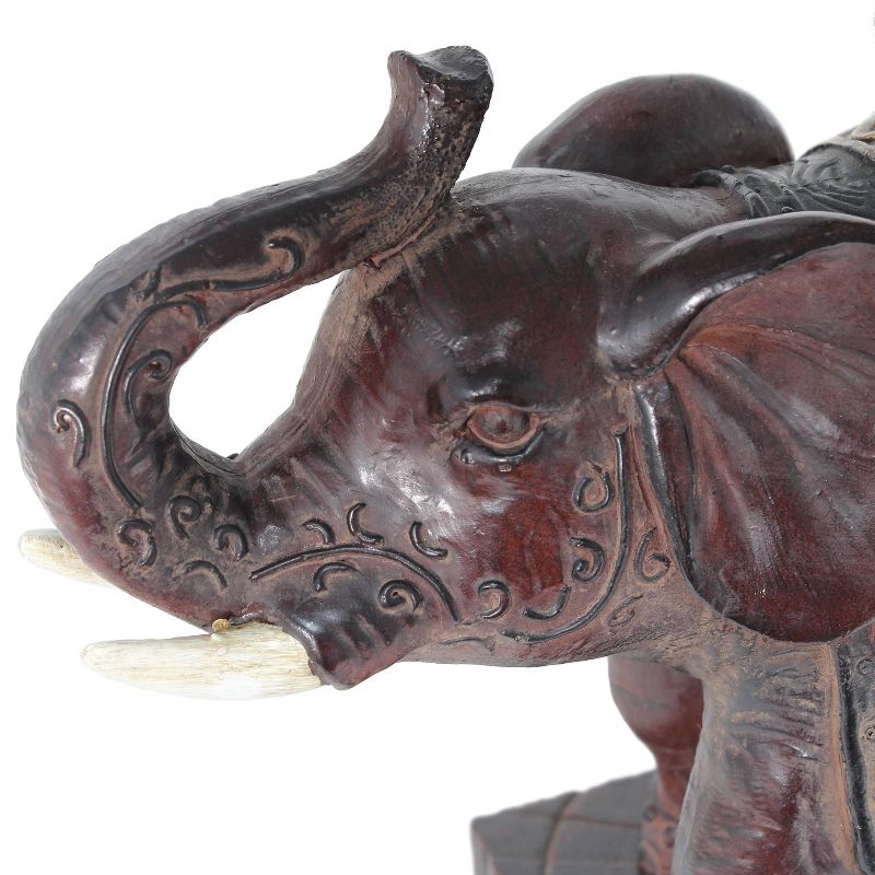 Elephant Table Lamp with Fabric Shade Brown - Lalia Home