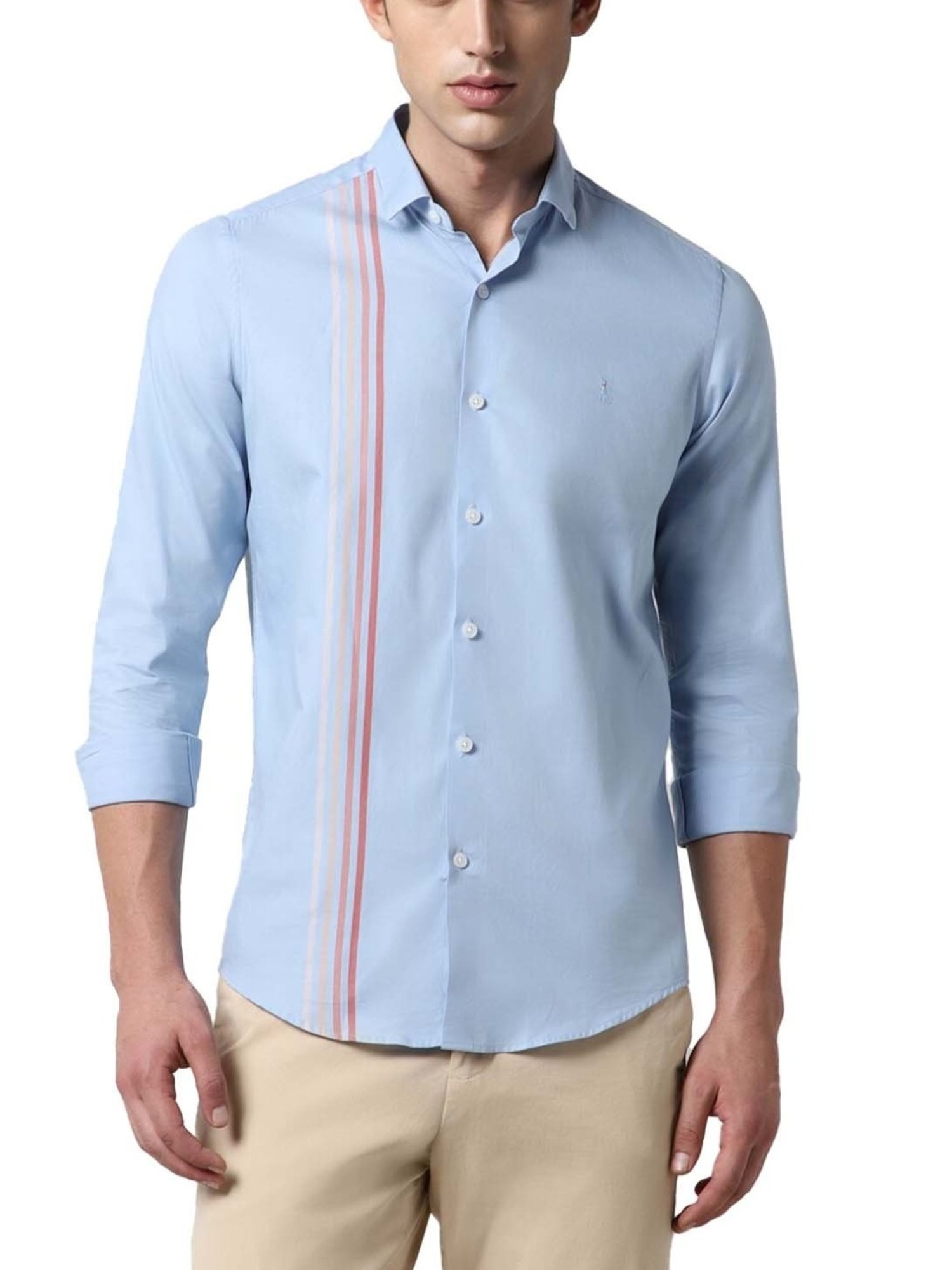 Simon Carter London Blue Stripes Slim Fit Shirt
