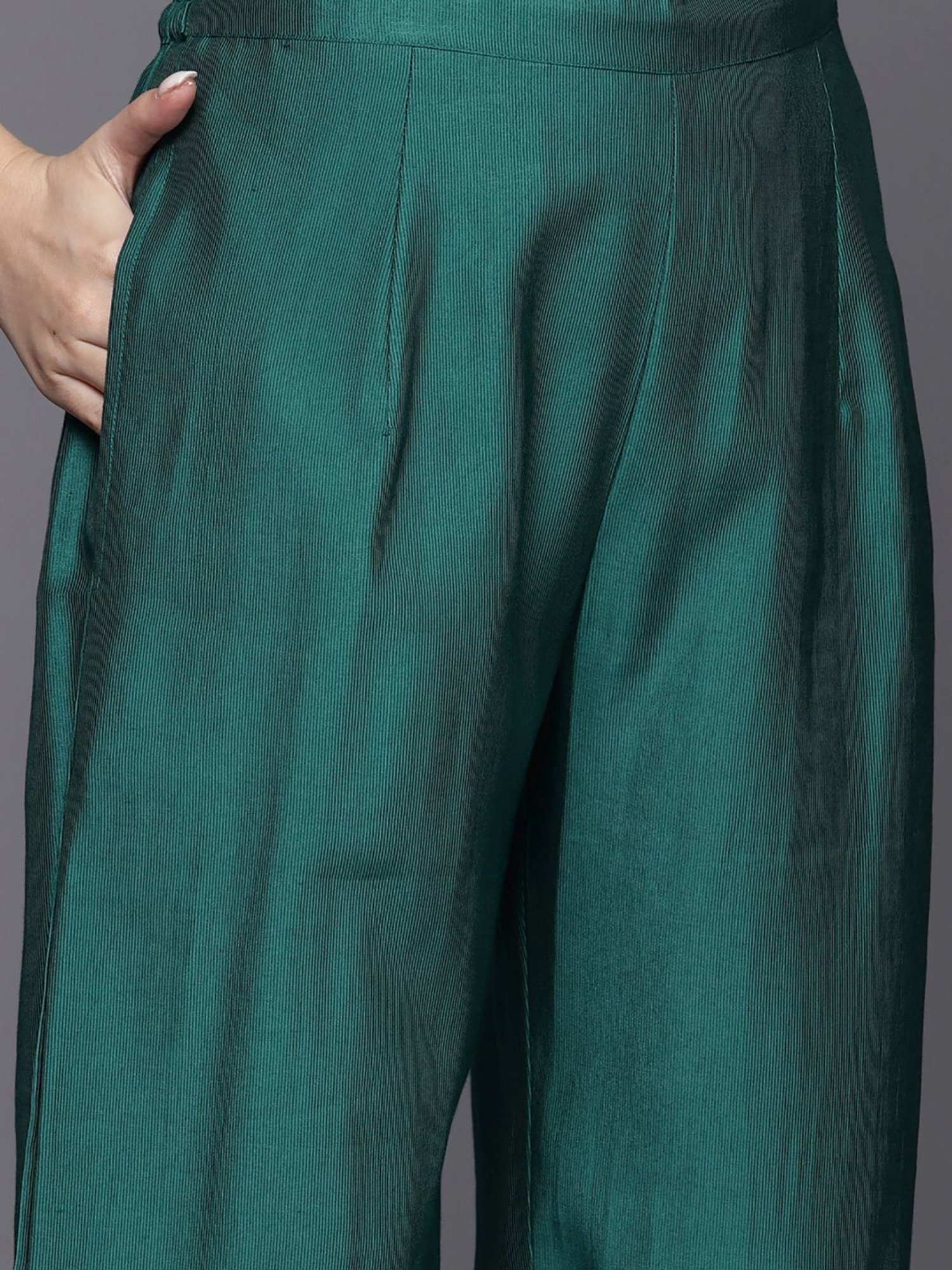 Indo Era Green Embroidered Kurta Palazzo Set With Dupatta