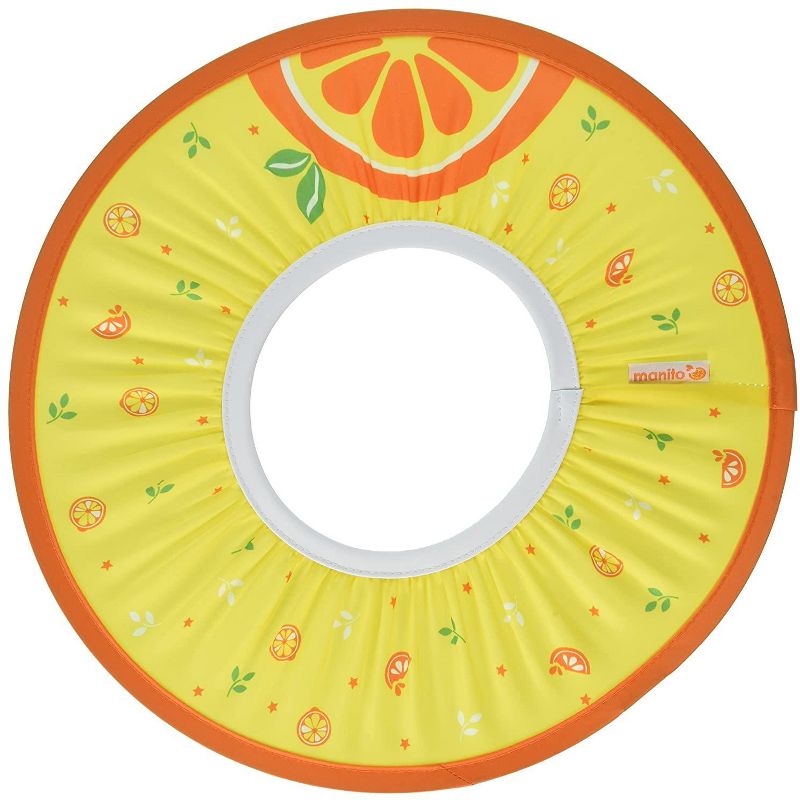 Manito Baby Shampoo Shower Hat, Bath Time Visor to Shield Water from Face and Eyes, Orange/Yellow