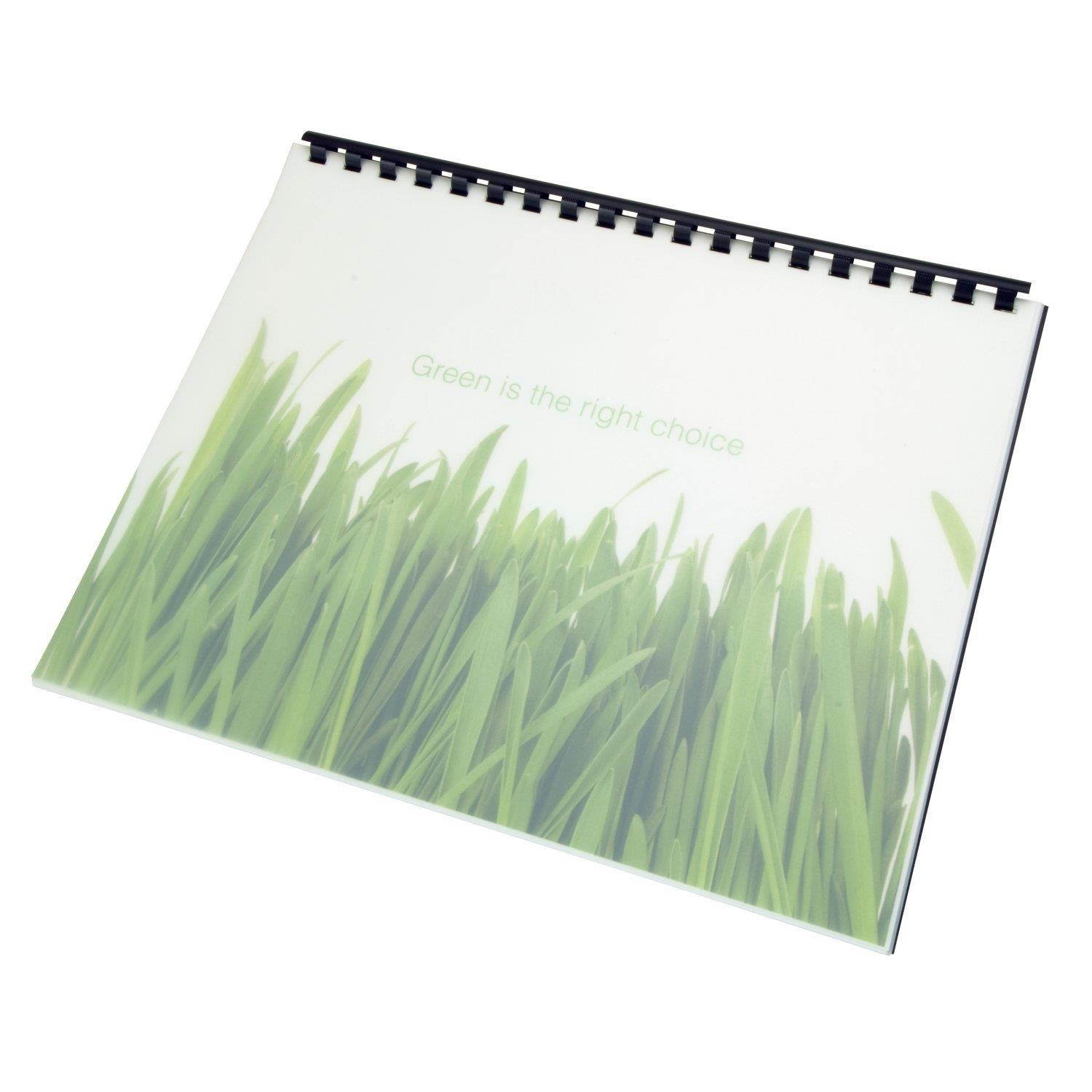 Swingline GBC 100% Recycled Poly Binding Cover, 11"x8-1/2", Frost, Pack of 25 (25817)