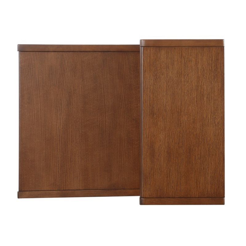 Homelegance Saluki Collection Wood Mid Century Modern Redtro Living Room Corner Side End Table, Cherry