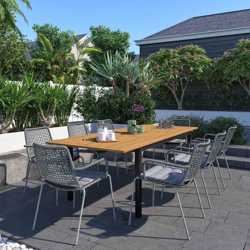 7pc Classic Outdoor Patio Dining Set Gray Wash - Saracina Home