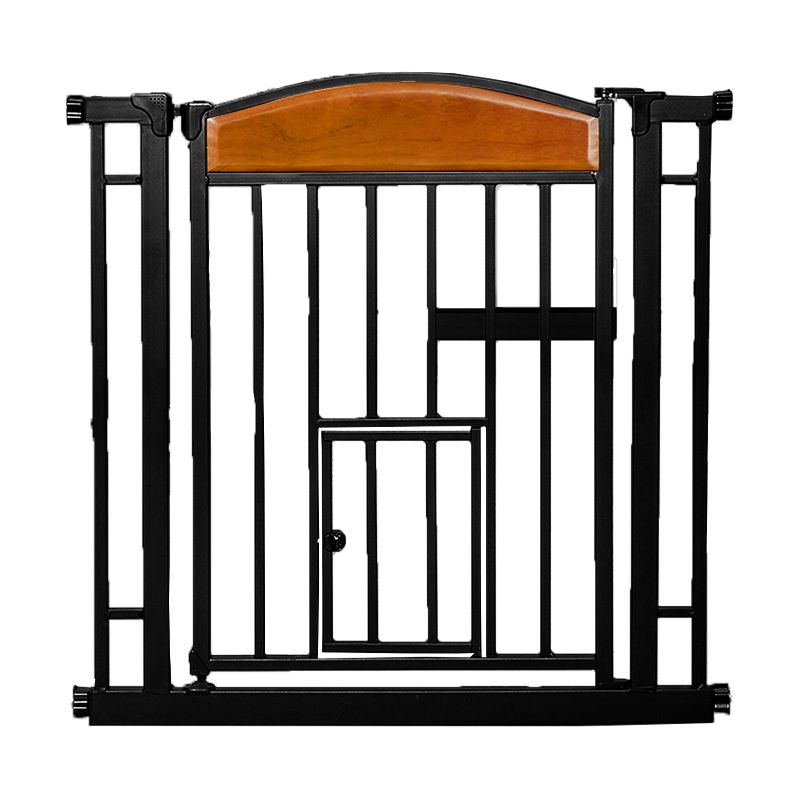 Carlson Pet Products Design Paw Automatic Easy Close Walk Through Indoor Home Doorway Pet/Baby Safety Gate, Black Metal Steel