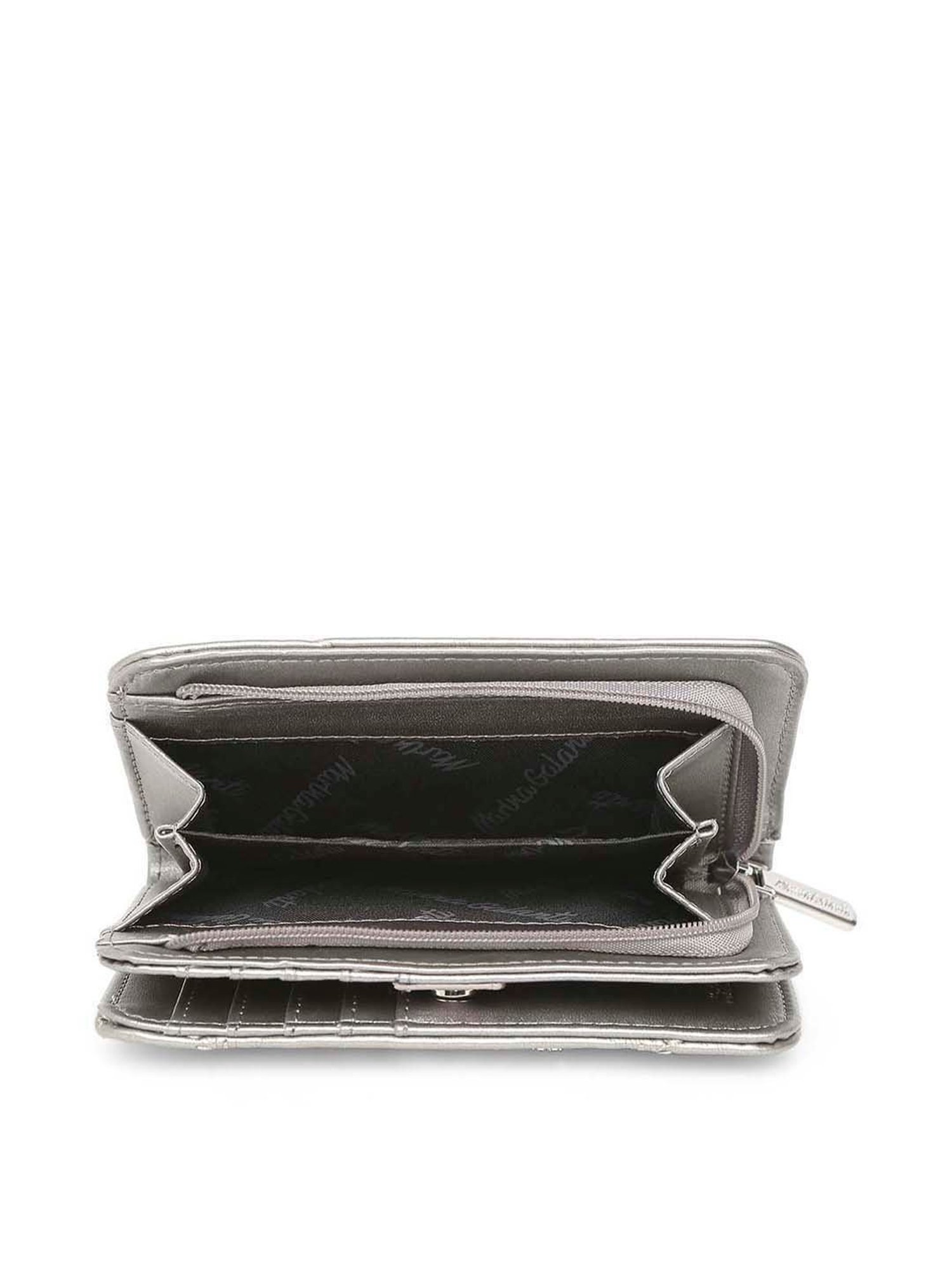 Marina Galanti Silver Textured Bi-Fold Wallet for Women
