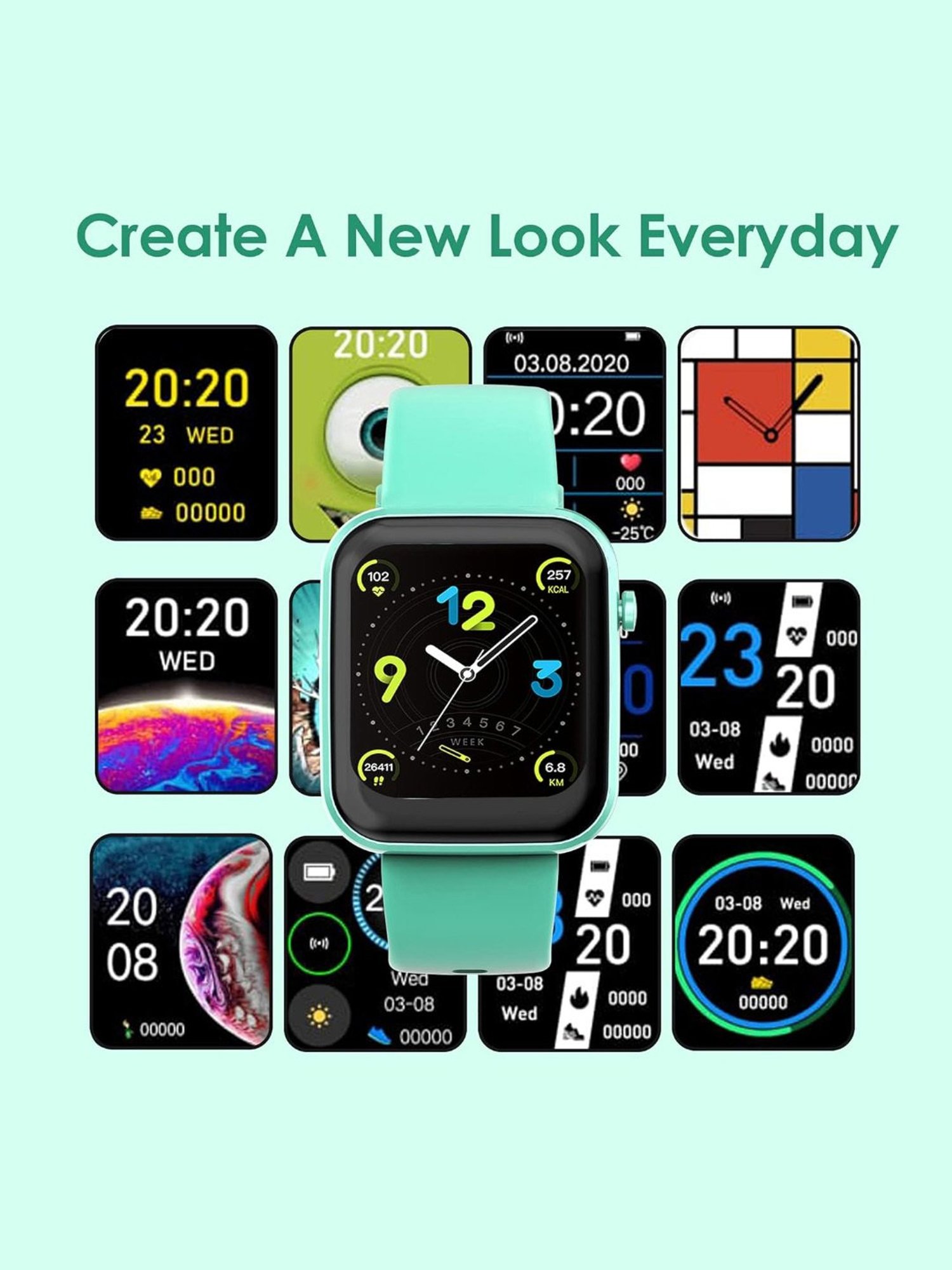 Probus P15 Full Touch Screen Smartwatch (Green)