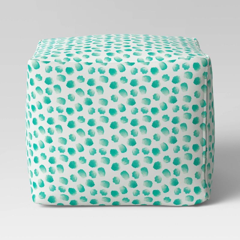 Pouf Ottoman DuraSeason Fabric™ Aqua Dots - Opalhouse™