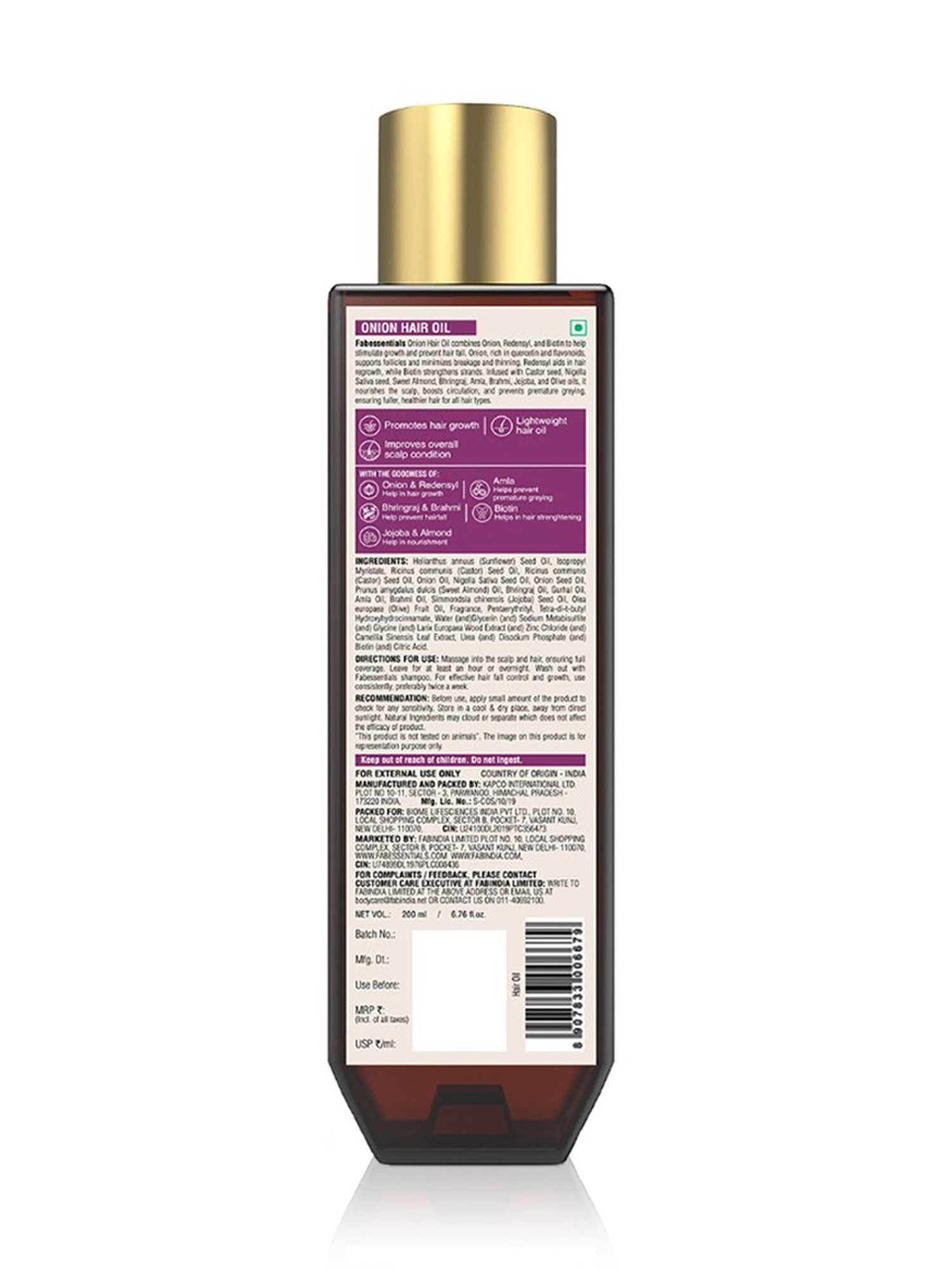 Fabessentials Onion Hair Oil - 200 ml