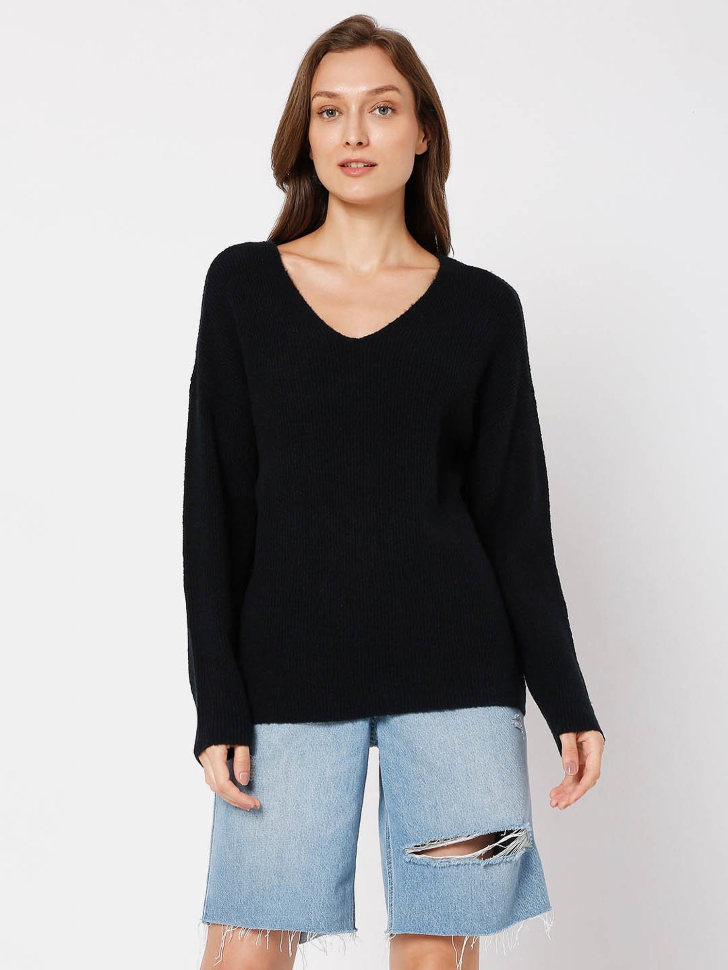 Vero Moda Black Striped Sweater