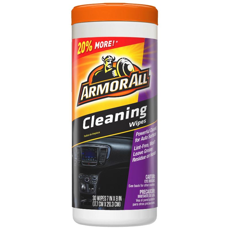Armor All 30ct Cleaning Wipes Automotive Interior Cleaner